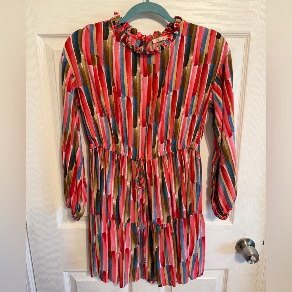 Multicolor Long Sleeve Mini Dress GUC S